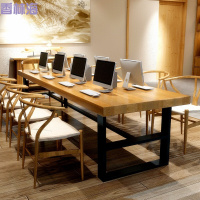 洋子（YangZi）简约现代实木会议桌办公电脑桌洽谈工作台大型复古书桌长桌餐桌椅