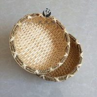 洋子(YangZi)柳编收纳筐迷你笸箩簸箕特色酒店专用瓜子糖盘幼儿园儿童装饰小号瓜子筐口15cm高3cm