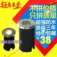 洋子(YangZi)1w地埋灯led草坪灯户外游泳水底灯水下灯射灯庭院地灯阶梯投光灯42mm12v/24v暖白1w