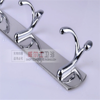 洋子(YangZi)墙壁个性双钩不锈钢挂衣钩衣服挂钩门后壁挂排钩墙上美式衣架3钩加厚板