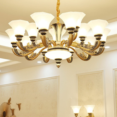 洋子(YangZi)欧式客厅水晶吊灯大气锌合金吊灯简约古铜色创意餐厅卧室灯具