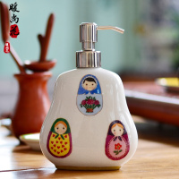 洋子(YangZi)手工创意液瓶酒店美容院中式乳液按压式分装沐浴露瓶陶瓷洗手液瓶MW4216(480ml)