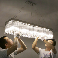 洋子(YangZi)现代简约LED温馨浪漫长条形长方形餐厅灯饭厅餐吊水晶灯吊线吊灯