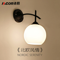 洋子(YangZi)美式乡村壁灯床头灯北欧卧室客厅简约复古LED单头创意过道墙壁灯单头白炽灯