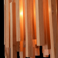 洋子(YangZi)北欧实木餐厅灯个性创意木艺吊灯酒店书房客厅卧室led餐厅展厅灯