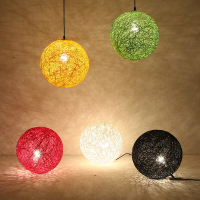 洋子(YangZi)圆形麻球吊灯藤艺编织灯现代简约餐厅吧台灯创意个吧酒吧灯具