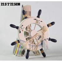 洋子(YangZi)地中海带灯船舵方向盘海洋渔网装饰舵手墙饰壁饰挂饰客厅挂件装饰