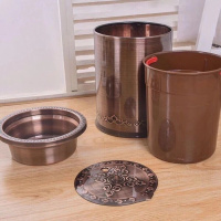 洋子(YangZi)茶水桶茶渣桶排水桶304不锈钢茶桶茶叶垃圾桶茶道茶盘接水桶隔漏