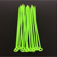 洋子(YangZi)旋转小火锅签子塑料签子彩色签子麻辣烫签子蔬菜夹子贡丸签短签绿色16.5CM50个装