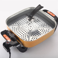 洋子(YangZi)多功能电热锅家用电炒锅电火锅烧烤煎锅蒸锅无油烟不粘锅