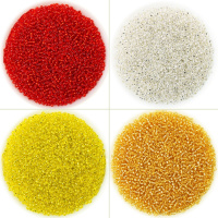 洋子（YangZi）十字绣珠子灌银米珠黄色圆珠2mm手工金色珠绣银色细小格散珠50克