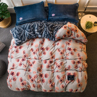 洋子(YangZi)法兰绒2.2x2.4米被套四件套1.5m1.8x2.0m法拉绒毛毛床单两米大床