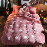 洋子(YangZi)珊瑚绒四件套加厚冬季保暖双面绒 床上被套可爱 公主风