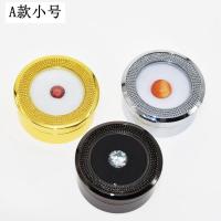 洋子(YangZi)镜面珠宝盒子合金钻石盒螺纹裸钻盒金色裸石盒圆形银色金属宝石盒
