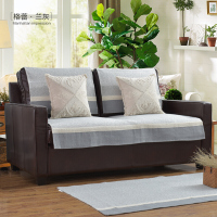 洋子（YangZi）高品质时尚麻质透气棉线编织田园布艺皮沙发坐垫沙发巾套罩四季