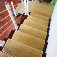 洋子(YangZi)欧式木楼梯地毯免胶自粘楼梯踏步垫免胶自吸防滑楼梯垫满铺定制
