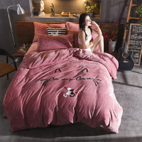 洋子(YangZi)四件套1.5m1.8m床法兰绒毛毛两米双人2米2.3米2.2x2.4被罩6x7乘7m