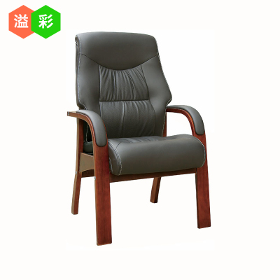洋子(YangZi)优质真皮老板椅真皮中班椅转椅实木办公电脑椅子