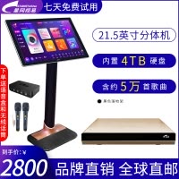 eVideo/视易D60S 21.5英寸触摸屏黑色落地架+主机含4TB硬盘 安卓系统KTV点歌机触摸屏家庭卡拉OK点唱机