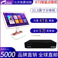 eVideo/视易 K73 主机内置4TB硬盘+21.5吋触摸屏白色台式架 智能高清KTV点歌机触摸屏家庭卡拉OK点唱机