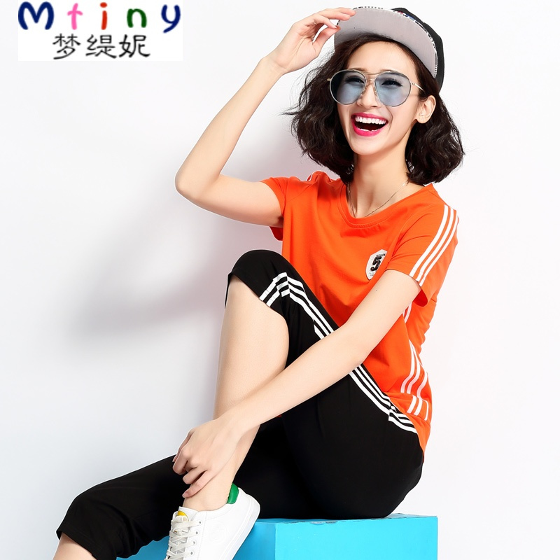 Mtiny新款运动服套装女装夏装休闲时尚韩版夏天短袖夏季两件套衣服