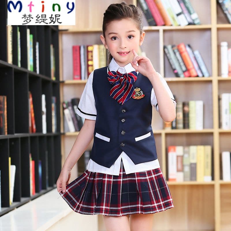 Mtiny新款小学生校服套装英伦风园服夏装六一儿童朗诵大合唱表演服图片