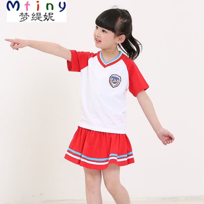 Mtiny新款幼儿园园服夏装六一儿童演出服短袖棉运动装小学生校服班服图片