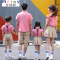 Mtiny幼儿园校服套装学院风韩国小学生班服幼儿园服短袖夏款粉色背带服