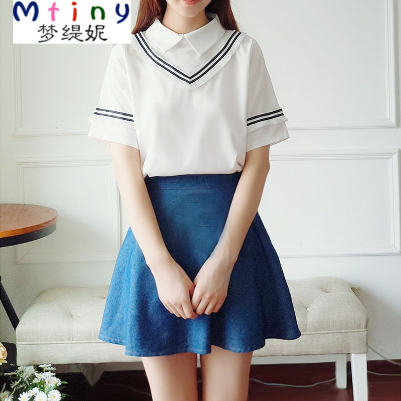 曼妮 Zmany 女士制服套装mtiny夏季韩国海军风水手服jk制服学生装演出服校服学院风毕业班服套装 价格图片品牌报价 苏宁易购梦缇妮专营店