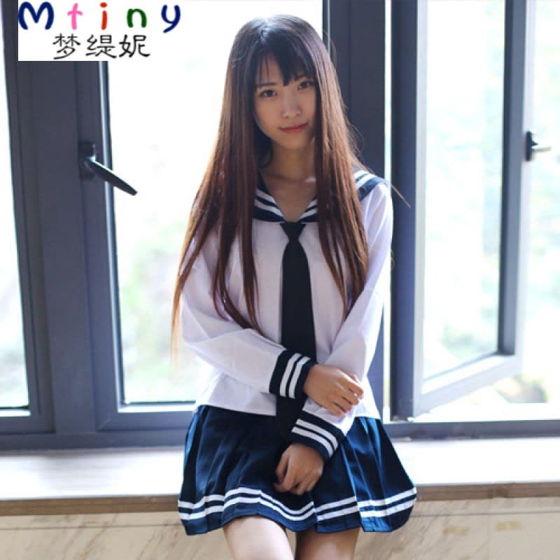 Mtiny日系韩版校服套装学生制服 领带可爱女学生服水手服套装表演出服图片