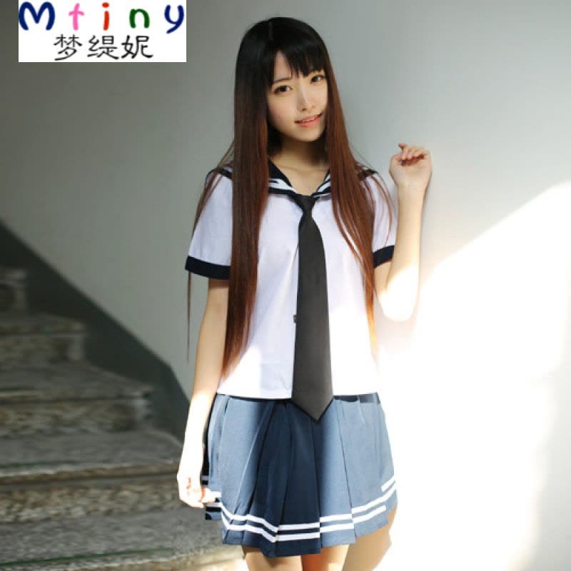 Mtiny日系韩版校服套装学生制服 领带可爱女学生服水手服套装表演出服图片