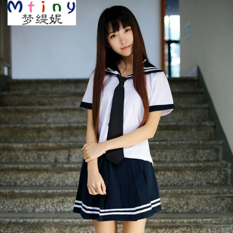 Mtiny日系韩版校服套装学生制服 领带可爱女学生服水手服套装表演出服图片