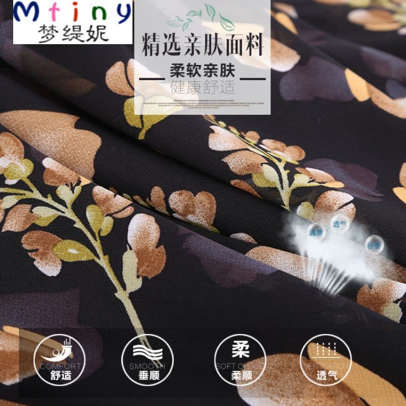 Mtiny中老年女装夏装时尚半袖妈妈装雪纺衫宽松中年妇女T恤上衣40-50岁图片