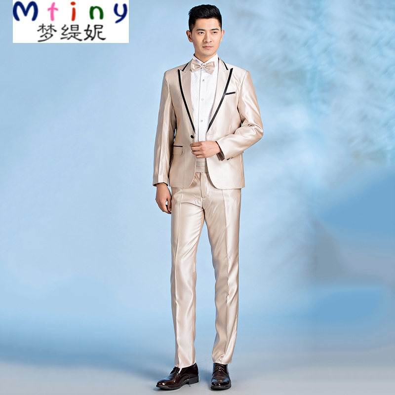 mtiny影楼男士西装套装婚礼主持人礼服成人夏季司仪服装演出服男大码