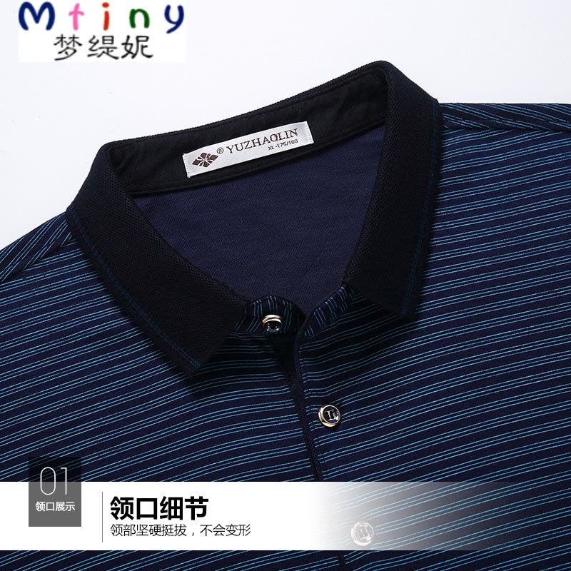 Mtiny爸爸秋春装T恤 中老年人男装 中年男士长袖T恤针织衫图片