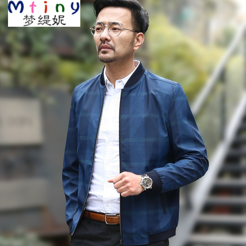 Mtiny中年男士外套爸爸春装 新款40岁中老年人春秋款夹克50薄款男装