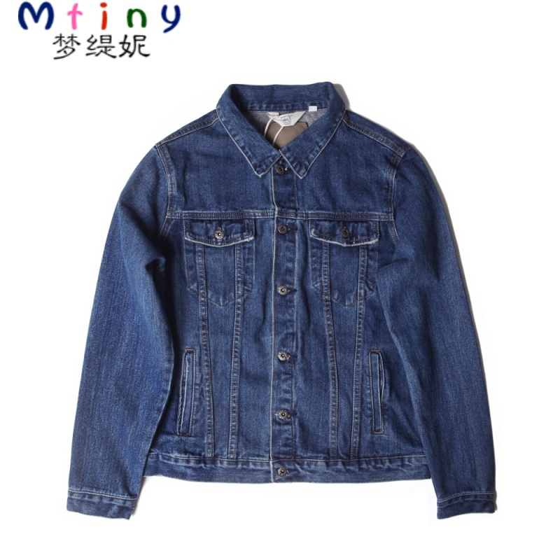 Mtiny原创新男款 重磅水洗修身牛仔夹克外套工装大码欧美简约潮 牛仔衣