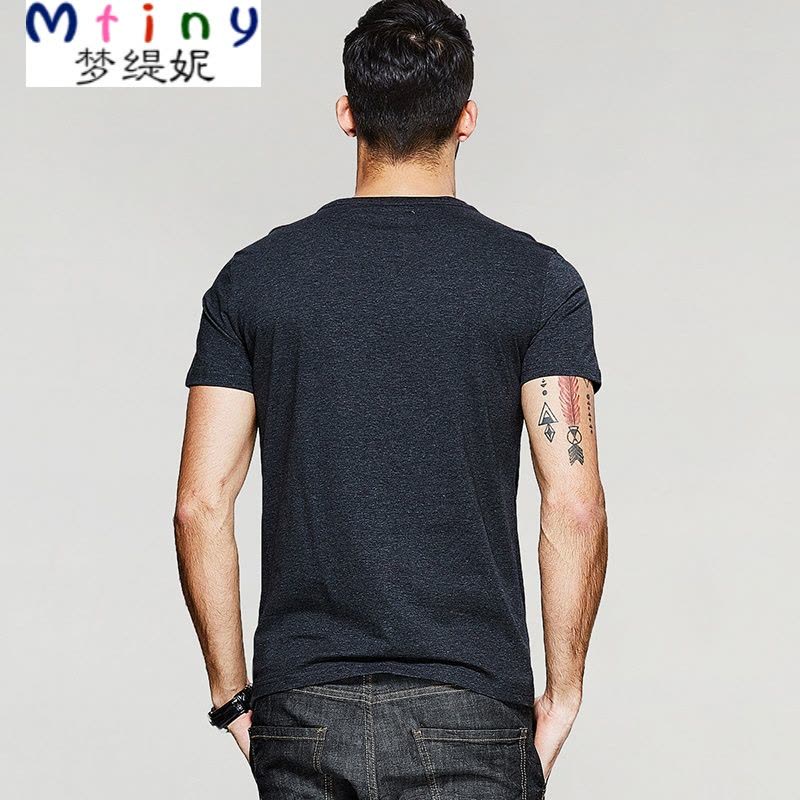 Mtiny[包邮] 夏季新款男士短袖T恤 男圆领修身印花休闲上衣1642图片