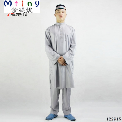 Mtiny三色可选穆斯林男士巴服两件套回民礼拜服套装民族服装立领巴服