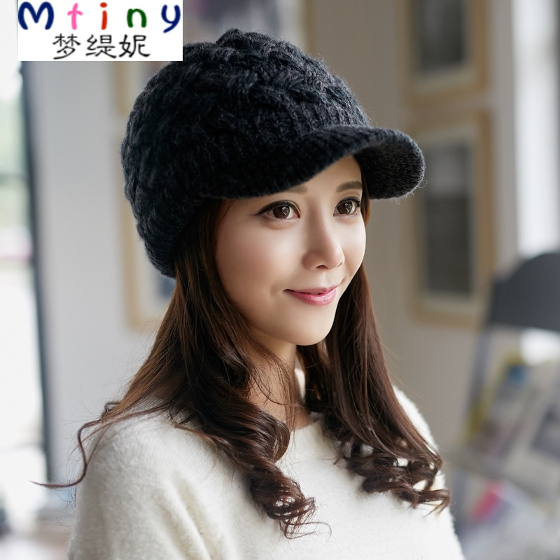 Mtiny帽子女冬天绞花毛贝雷帽女韩版潮毛线帽秋冬季保暖针织帽鸭舌帽报价 参数 图片 视频 怎么样 问答 苏宁易购