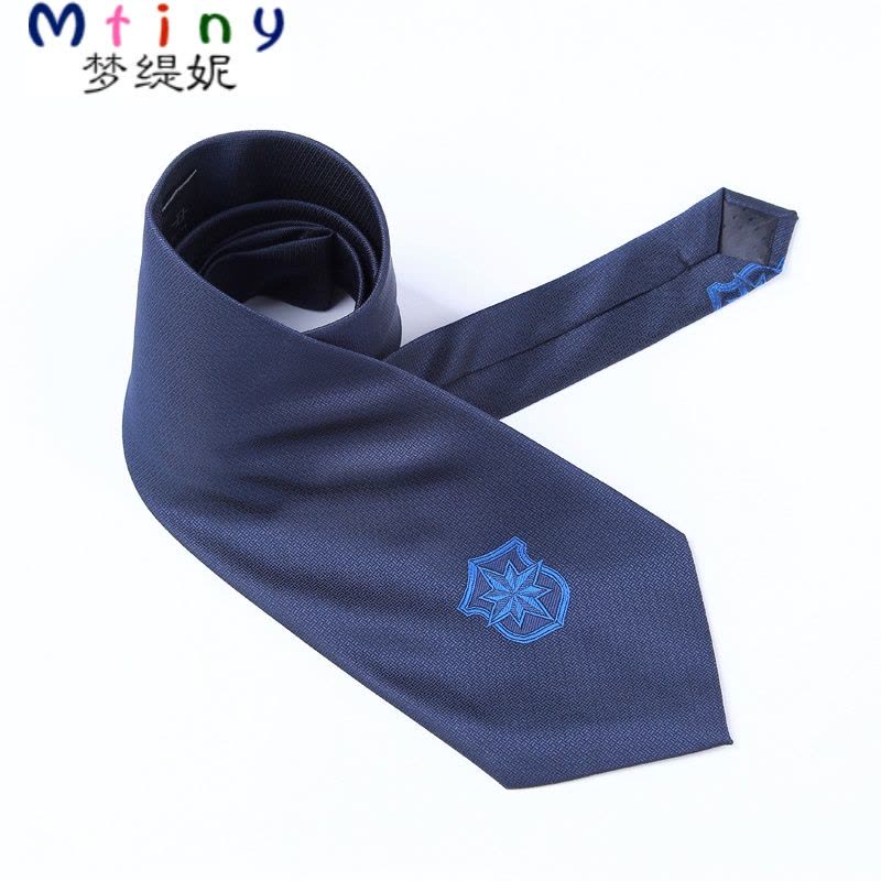 Mtiny2011新款保安拉链领带配件 保安服配件 藏蓝色手打领带图片
