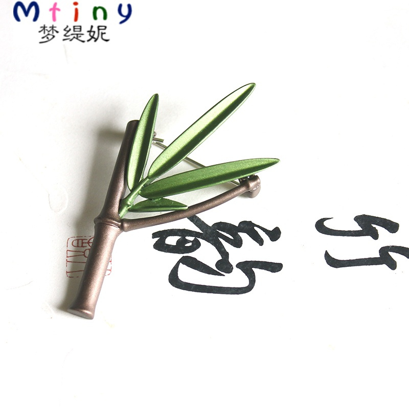 Mtiny【竹韵】原创文艺范竹子竹叶胸针胸花围巾毛衣开衫大衣别针扣