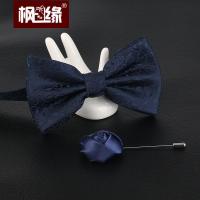 【新款2019】bow tie英伦韩版领结男女士新郎伴郎结婚正装酒红色绣花蝴蝶领结