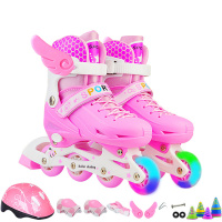 闪电客儿童溜冰鞋全套直排旱冰鞋初学者轮滑鞋可调3-5-6-8-10岁