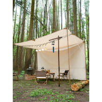 户外大型野营地棉布帐篷闪电客露营天幕杆车顶遮阳棚防雨水伞布