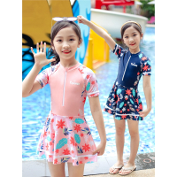 儿童泳衣女夏闪电客新款小中大童连体宝宝大码公主可爱裙泡温泉泳衣