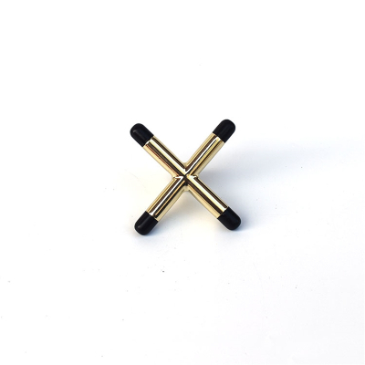 闪电客台球杆架杆头美式黑八桌球杆器辅助配件铜高低叉架九球杆头_金色十字带胶粒《一个》
