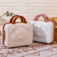 闪电客手提箱小熊款14寸迷你化妆包可爱伴手礼收纳包小型密码行李箱可挂