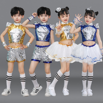 六一儿童演出服亮片蓬蓬裙男女童爵士舞潮流啦啦操幼儿园表演服