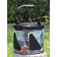 钓鱼打水桶可折叠装鱼桶活鱼箱闪电客带失手绳便携鱼护桶EVA手提钓箱